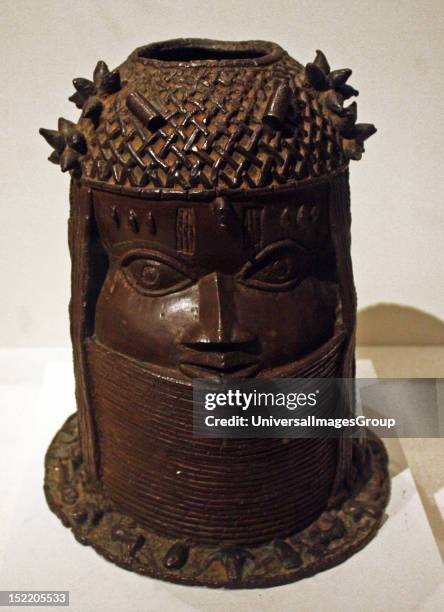 Head of an Oba. Nigeria, Kingdom of Benin, Edo peoples, 19th century. Brass.