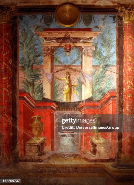 Wall Paintings from a Cubiculum Nocturnum . Roman, Late Republican, ca 50-40 BC. The wall paintings in this cubiculum, executed in the fresco...