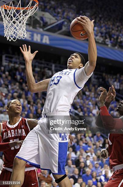 Anthony Davis of the Kentucky Wildcats during the game against the Alabama Crimson Tide at Rupp Arena on January 21, 2012 in Lexington, Kentucky.