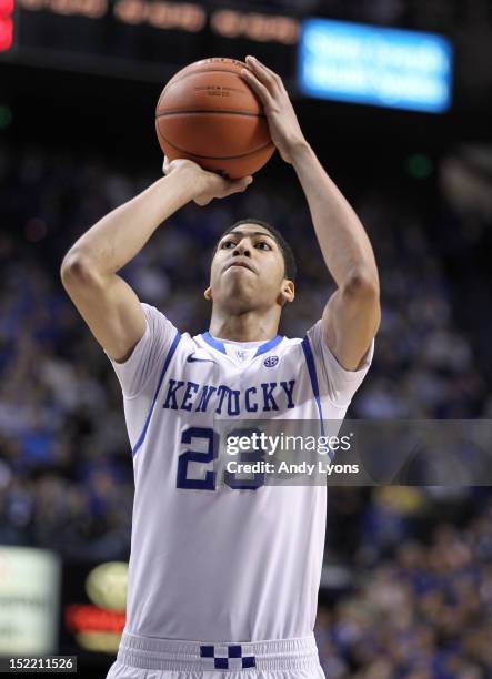 Anthony Davis of the Kentucky Wildcats during the game against the Alabama Crimson Tide at Rupp Arena on January 21, 2012 in Lexington, Kentucky.