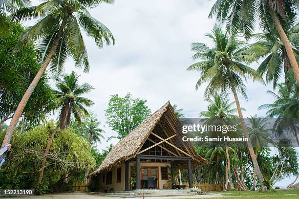 The beach house where Prince William, Duke of Cambridge and Catherine, Duchess of Cambridge stayed on their visit to Tuvanipupu Island on their...