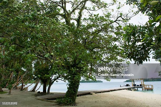 The beach house where Prince William, Duke of Cambridge and Catherine, Duchess of Cambridge stayed on their visit to Tuvanipupu Island on their...