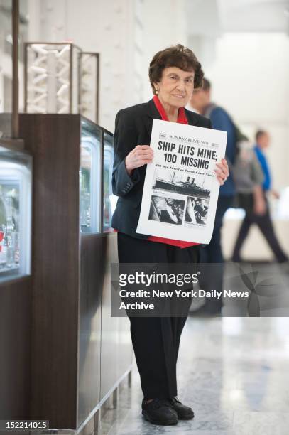 Rose Syracuse of Brookyn poses at Macy's Herald Square where she retired after a 73 year career working for the company.