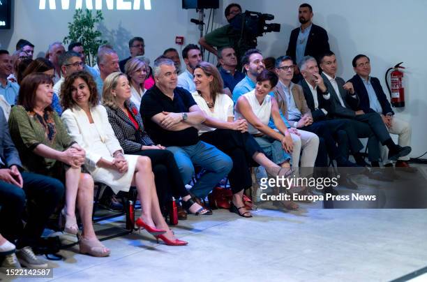 The President of the PSOE, Cristina Narbona ; the Minister of Finance and Public Function, Maria Jesus Montero ; the First Vice-President and...