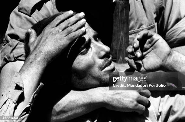 An Israeli soldier wounded in the Six Day War. June 1967