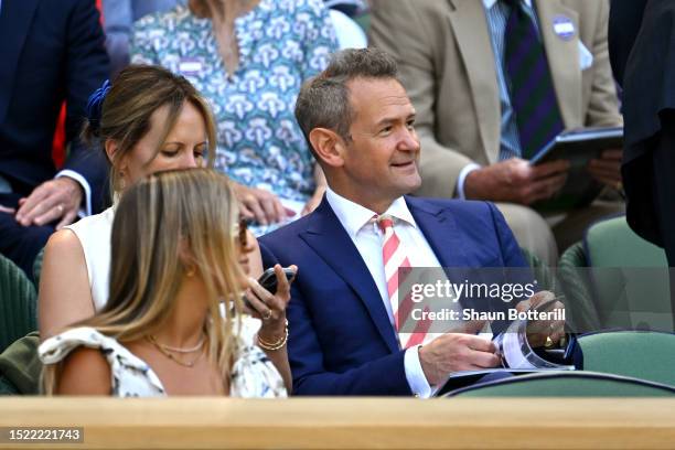 Actor Alexander Armstrong is seen in the Royal Box ahead of play during day five of The Championships Wimbledon 2023 at All England Lawn Tennis and...