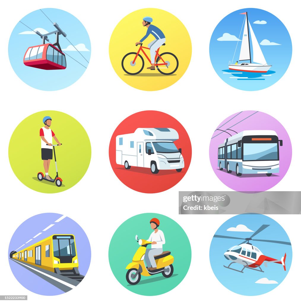 Transport And Travel Icon Set