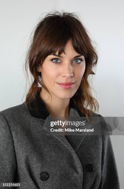 Alexa Chung attends the front row for the Christopher Kane show on day 4 of London Fashion Week Spring/Summer 2013, on September 17, 2012 in London,...