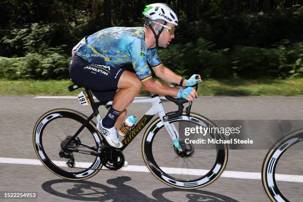 Mark Cavendish of United Kingdom and Astana Qazaqstan Team competes during the stage seven of the 110th Tour de France 2023 a 169.9km stage from Mont...