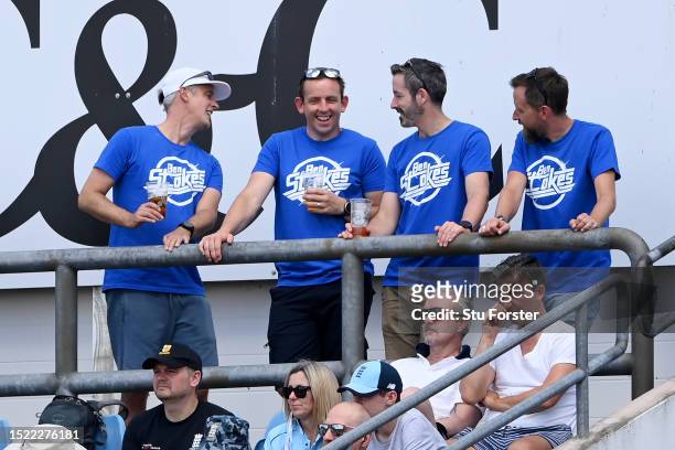 England fans wearing Ben Stokes t-shirts during Day Two of the LV= Insurance Ashes 3rd Test Match between England and Australia at Headingley on July...