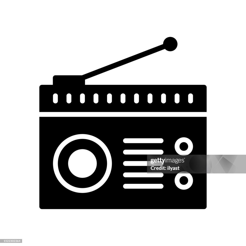 Radio Black Line & Fill Vector Icon