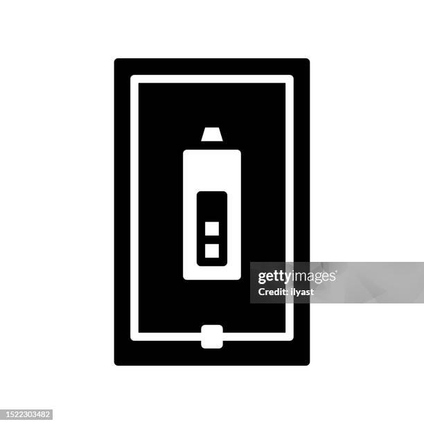recharge black line & fill vector icon - lithium stock illustrations