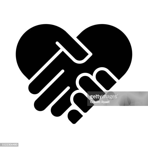 charity black line & fill vector icon - hope logo stock illustrations