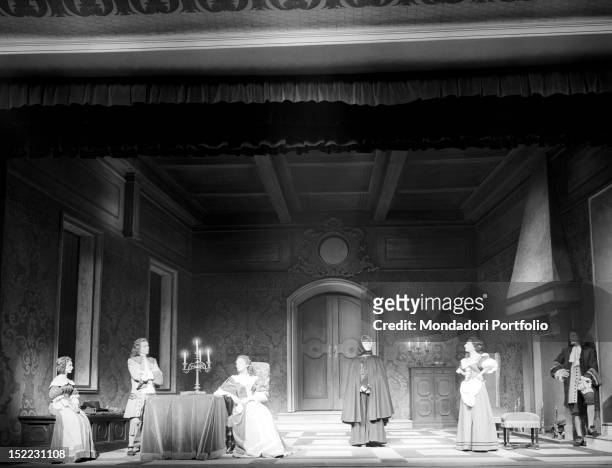Scene of 'Tartuffe' by Molière at the Manzoni Theatre in Milan, by the Company of the Manzoni Theatre. Director: Franco Enriquez. On the stage the...