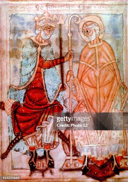 King Dagobert I, King of the Franks and St, Eloi, his treasurer.