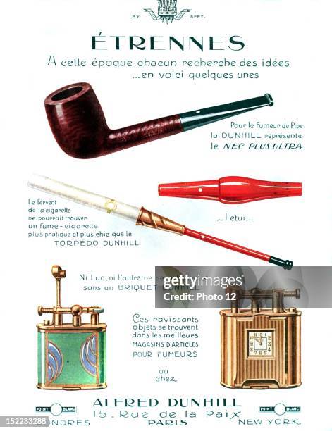 France Advertisement for Dunhill pipes, cigarette holders and lighters.