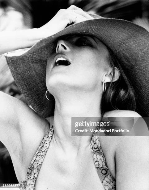 Portrait of the German-born Italian actress Barbara Bouchet . Cannes, 1970s
