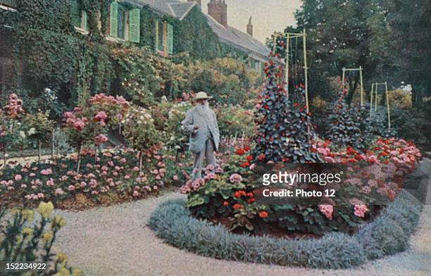 Claude Monet in the garden of his house at Giverny, France, 10th april 1905.