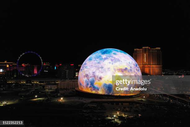 The Sphere is seen at the Venetian Resort in Las Vegas, Nevada, United States on July 9, 2023. The Sphere is a spherical music and entertainment...