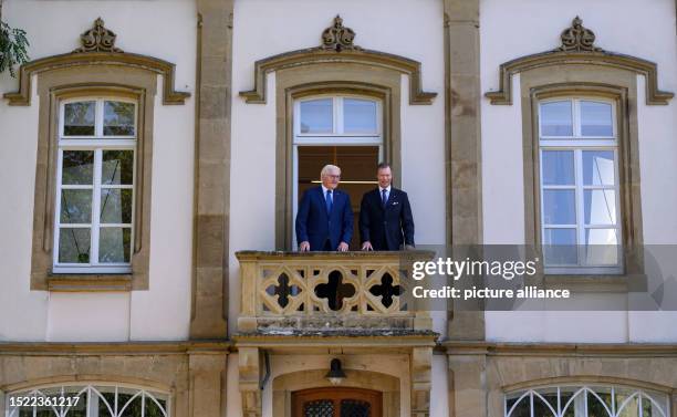 July 2023, Luxembourg, Luxemburg: German President Frank-Walter Steinmeier and Grand Duke Henri of Luxembourg visit Robert Schuman's birthplace...