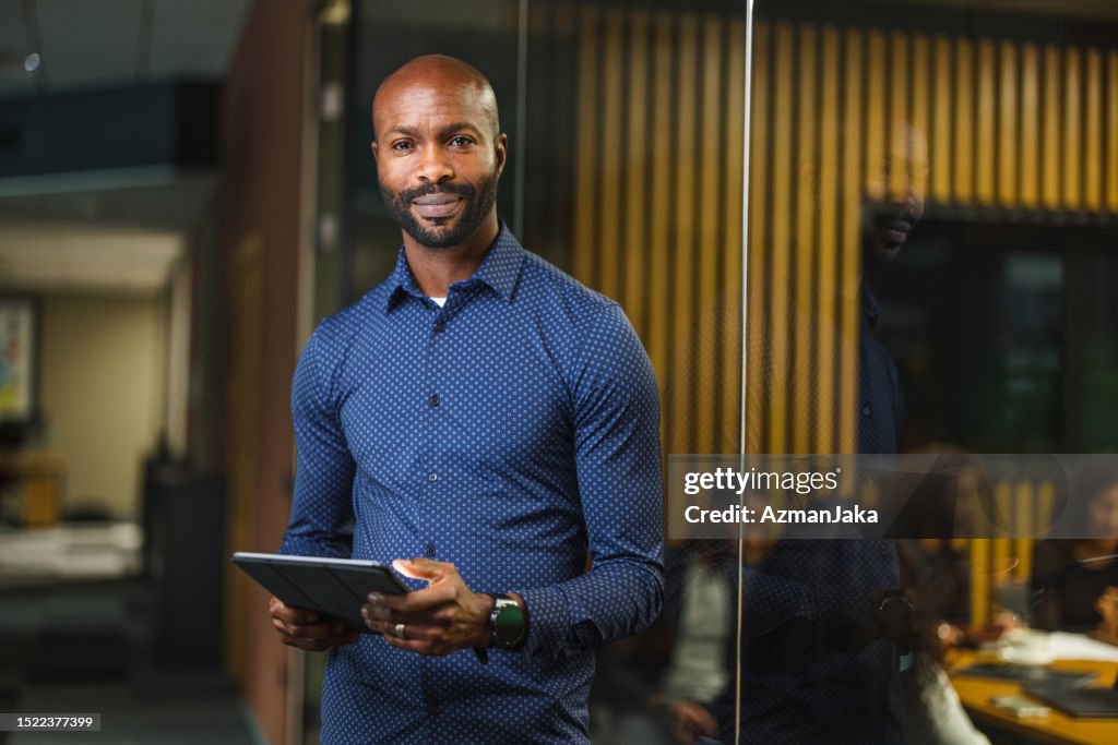Portrait Successful African American Male Business Manager And Financial Advisor