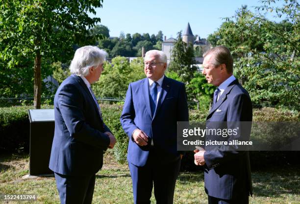 July 2023, Luxembourg, Luxemburg: German President Frank-Walter Steinmeier and Grand Duke Henri of Luxembourg visit Robert Schuman's birthplace...
