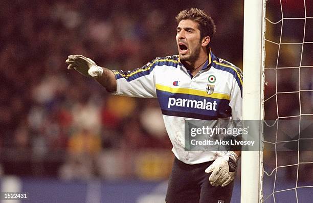 Gianluigi Buffon of Parma during the UEFA Cup fourth round second leg game between Werder Bremen and Parma at the Weserstadion in Bremen, Germany....