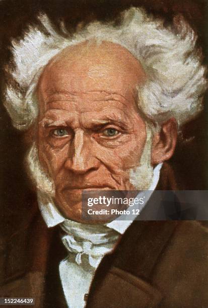 Portrait of Arthur Schopenhauer , postcard, 19th century, Germany, Private collection.