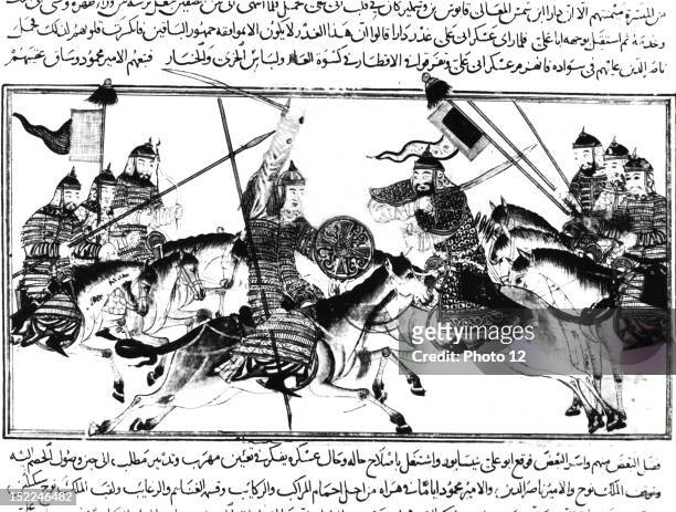Rachid ed Din, nicknamed El-Tebid , 'Djami-el-Tevarikh', or Sum of the Annals, Fight between Mahmud ibn Sabuktagin and Abu Ali ibn Saymjur, The...