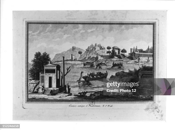 View of the city of Herculaneum , Italy Paris, Bibliotheque Nationale.