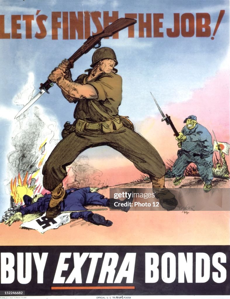 Propaganda poster against Japan, 20th century, United States, World War II, Private collection.