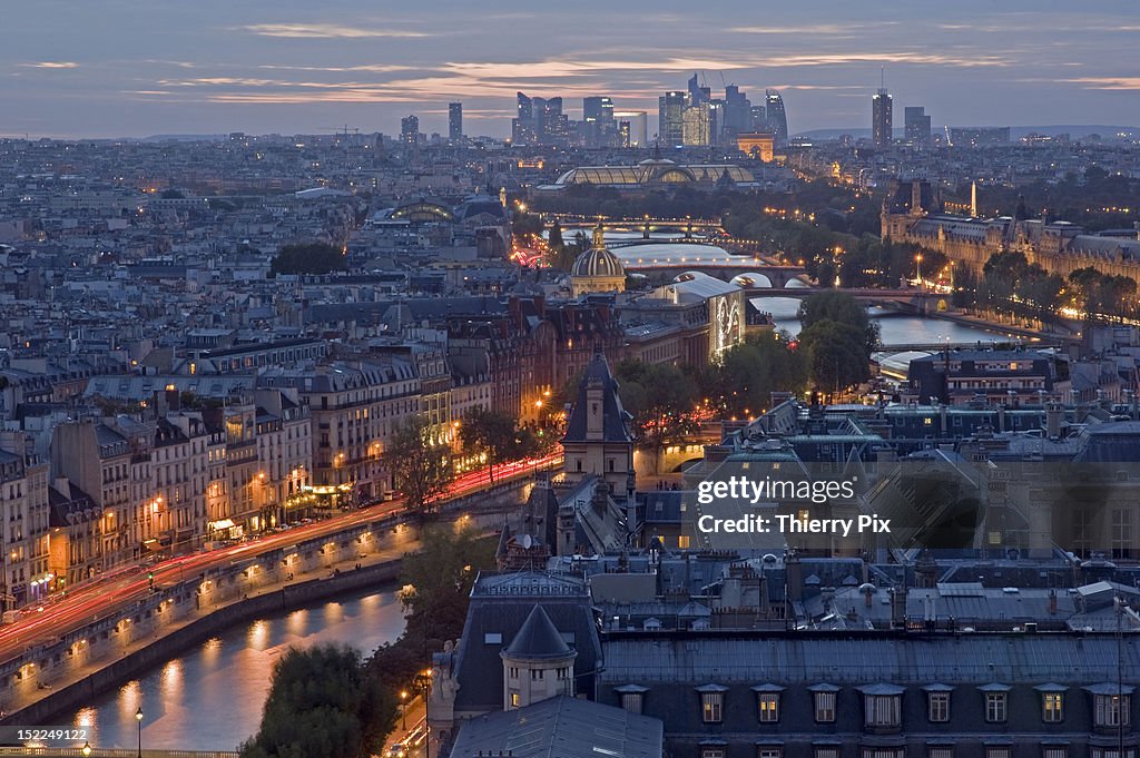 River Seine with district La Défense