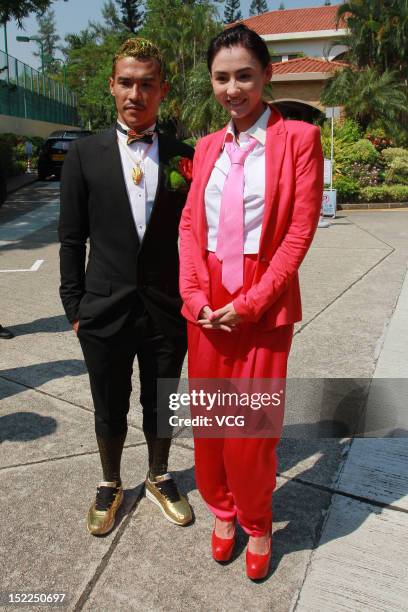 Actress Cecilia Cheung attends the wedding ceremony of her younger brother Cheung Ho-lung on September 17, 2012 in Hong Kong.