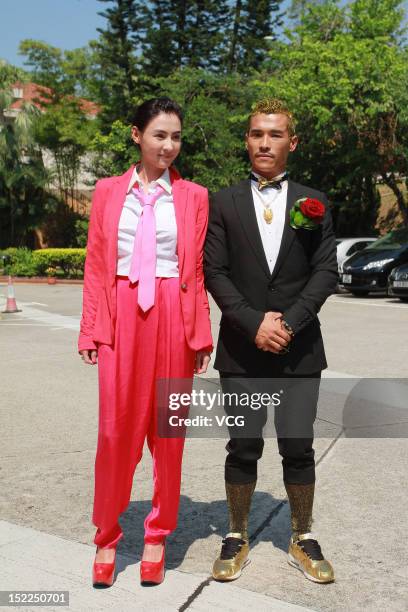 Actress Cecilia Cheung attends the wedding ceremony of her younger brother Cheung Ho-lung on September 17, 2012 in Hong Kong.