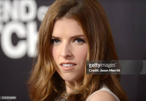 Actress Anna Kendrick arrives at the premiere of Open Road Films' "End of Watch" at Regal Cinemas L.A. Live on September 17, 2012 in Los Angeles,...