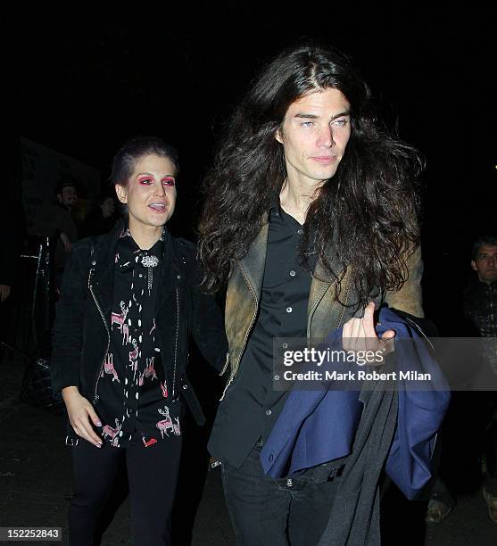 Kelly Osbourne and Matthew Mosshart at the Future Contemporaries party at the Serpentine Gallery on September 17, 2012 in London, England.