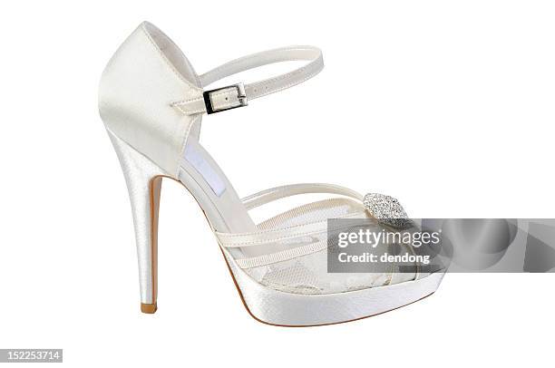 bride shoe - wedding shoes stock pictures, royalty-free photos & images