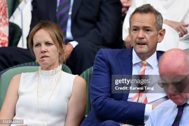 Hannah Bronwen Snow and Alexander Armstrong attend day five of the Wimbledon Tennis Championships at the All England Lawn Tennis and Croquet Club on...