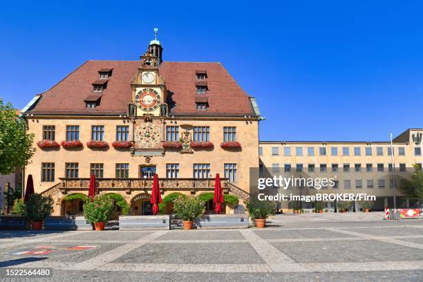 heilbronn, germany, september 2020 beautiful old historic city hall building at market place of heilbronn city center - heilbronn stock-fotos und bilder