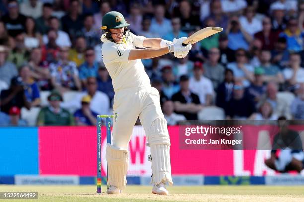 Marnus Labuschagne of Australia bats during Day Two of the LV= Insurance Ashes 3rd Test Match between England and Australia at Headingley on July 07,...