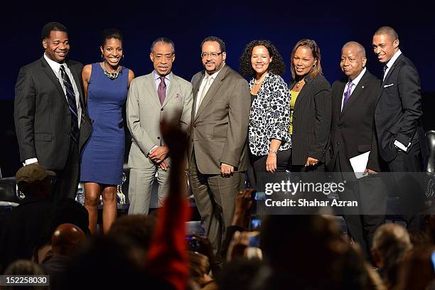 James Braxton, Keli Goff, Rev. Al Sharpton, Michael Eric Dyson, Elinor Tatum, Judith Browne Dianis, Johnathan P Hicks and T.J. Holmes attend "Vote...