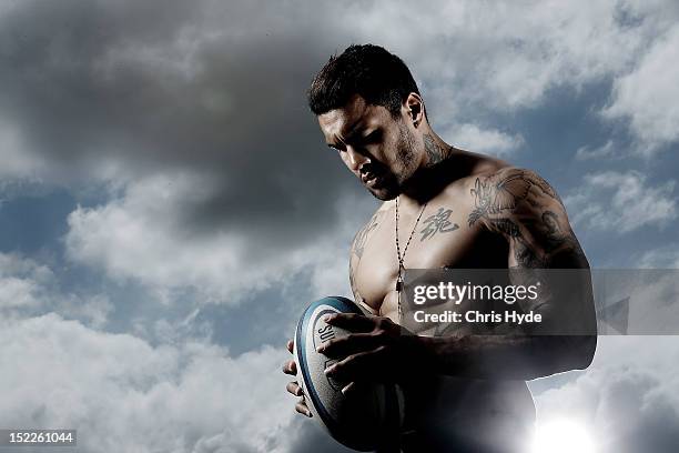 Digby Ioane of the Australian Wallabies poses during a portrait session at Ballymore Stadium on September 18, 2012 in Brisbane, Australia.