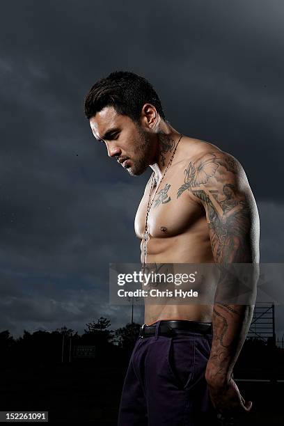 Digby Ioane of the Australian Wallabies poses during a portrait session at Ballymore Stadium on September 18, 2012 in Brisbane, Australia.