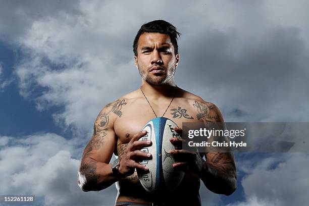 Digby Ioane of the Australian Wallabies poses during a portrait session at Ballymore Stadium on September 18, 2012 in Brisbane, Australia.