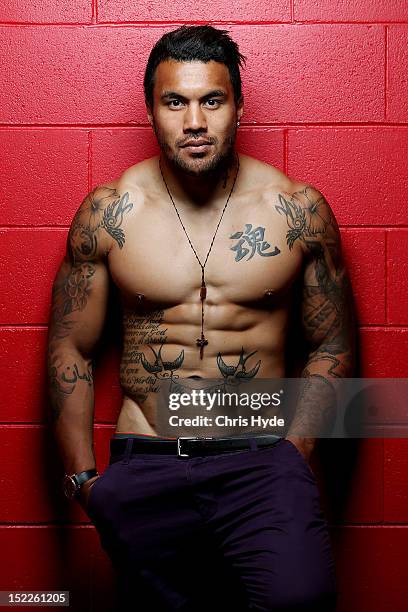 Digby Ioane of the Australian Wallabies poses during a portrait session at Ballymore Stadium on September 18, 2012 in Brisbane, Australia.