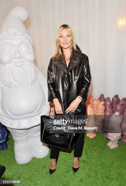 Model Kate Moss arrives at the Mulberry Spring Summer 2013 Show during London Fashion Week at Claridge's on September 18, 2012 in London, England.
