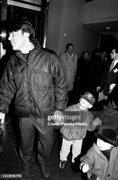 Peter Gallagher, James Gallagher, and Kathryn Gallagher attend the local premiere of "James and the Giant Peach" at the Sony Lincoln Square Theater...