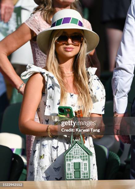 Lady Amelia Windsor attends day five of the Wimbledon Tennis Championships at All England Lawn Tennis and Croquet Club on July 07, 2023 in London,...
