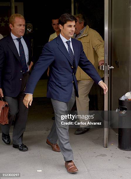 Spanish bullfighter Francisco Rivera attends PLaza de Castilla Court on September 18, 2012 in Madrid, Spain. Francisco Rivera and ex wife Eugenia...
