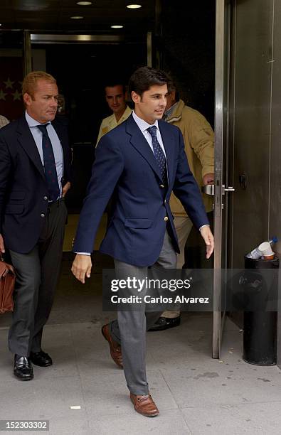 Spanish bullfighter Francisco Rivera attends PLaza de Castilla Court on September 18, 2012 in Madrid, Spain. Francisco Rivera and ex wife Eugenia...